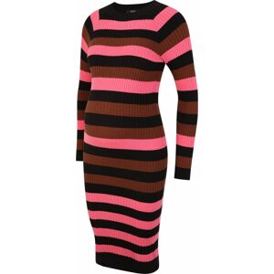 Úpletové šaty 'CLEO' Vero Moda Maternity hnědá / pink / černá
