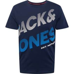 Tričko 'FORMATION' jack & jones námořnická modř / tmavě modrá / bílá