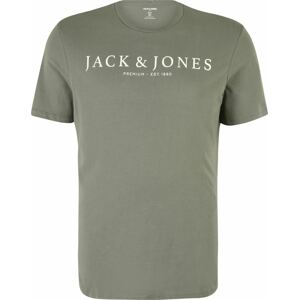 Tričko 'BOOSTER' Jack & Jones Plus krémová / khaki
