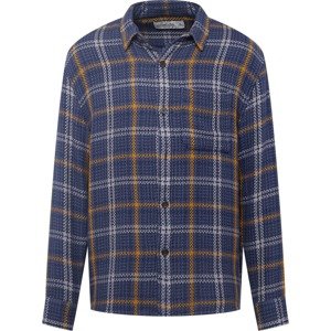 Košile Abercrombie & Fitch námořnická modř / medová / bílá
