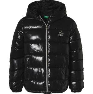 Zimní bunda United Colors of Benetton krémová / černá