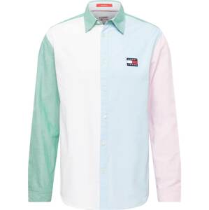 Košile Tommy Jeans světlemodrá / nefritová / růžová / bílá