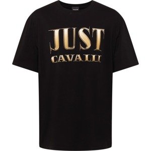 Tričko Just Cavalli zlatá / černá
