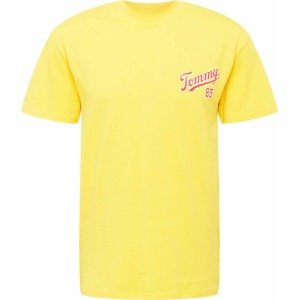 Tričko Tommy Jeans limone / ohnivá červená / bílá