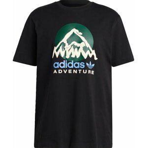 Tričko 'Adventure Mountain Front' adidas Originals modrá / tmavě zelená / černá / bílá