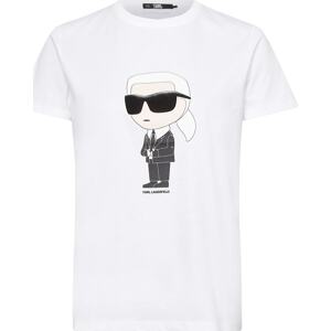 Tričko 'Ikonik 2.0' Karl Lagerfeld krémová / černá / offwhite
