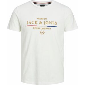 Tričko jack & jones marine modrá / zlatě žlutá / krvavě červená / bílá