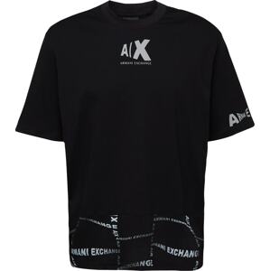 Tričko 'MAGLIA' Armani Exchange černá / bílá