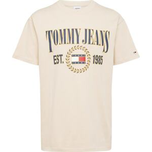 Tričko Tommy Jeans krémová / námořnická modř / červená / bílá