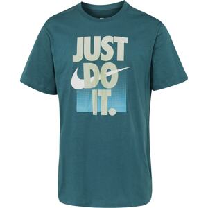 Tričko Nike Sportswear azurová modrá / petrolejová / jablko / bílá