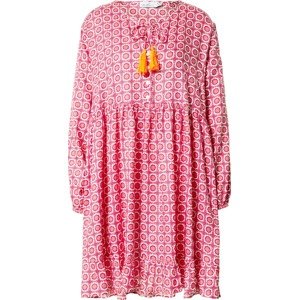 Šaty 'Jujetta' zwillingsherz jasně oranžová / pink / světle růžová / bílá