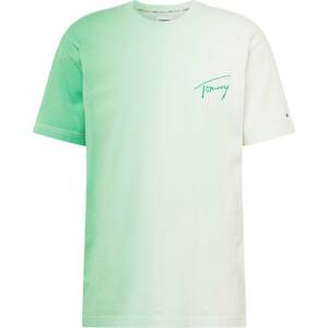 Tričko Tommy Jeans trávově zelená / pastelově zelená / světle zelená