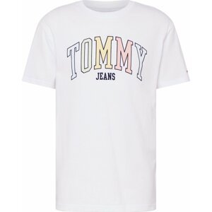 Tričko Tommy Hilfiger pastelová modrá / světle žlutá / černá / bílá