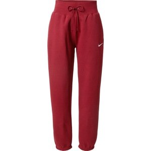 Kalhoty Nike Sportswear vínově červená / bílá