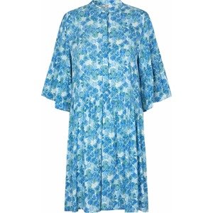 Košilové šaty 'Agafia' MbyM královská modrá / světlemodrá / trávově zelená / bílá