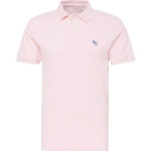 Tričko Abercrombie & Fitch modrá / pastelově růžová