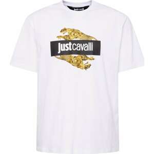 Tričko Just Cavalli zlatá / černá / bílá