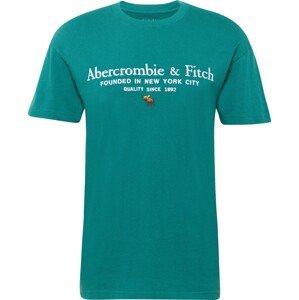 Tričko Abercrombie & Fitch nefritová / bílá