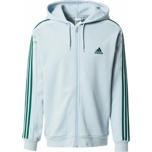 Sportovní mikina 'Essentials Fleece 3-Stripes ' ADIDAS SPORTSWEAR světlemodrá / smaragdová