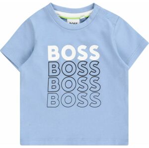 Tričko BOSS Kidswear nebeská modř / černá / bílá