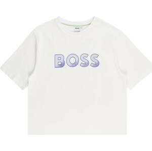 Tričko BOSS Kidswear indigo / tmavě fialová / bílá