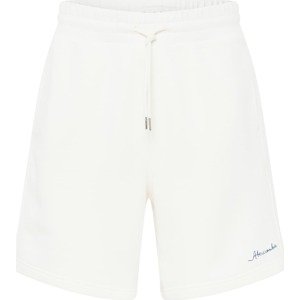 Kalhoty Abercrombie & Fitch marine modrá / bílá