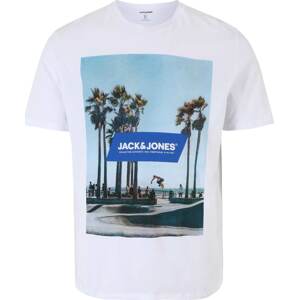 Tričko 'GEM' Jack & Jones Plus královská modrá / světlemodrá / zelená / bílá