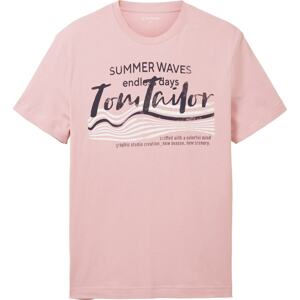 Tričko Tom Tailor pink / černá / offwhite