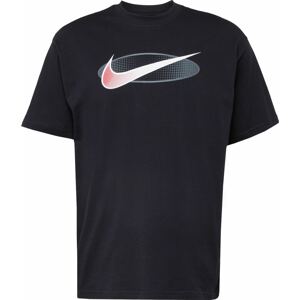 Tričko Nike Sportswear šedá / růžová / černá / bílá