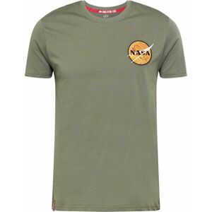 Tričko 'NASA Davinci' alpha industries žlutá / olivová / černá / bílá
