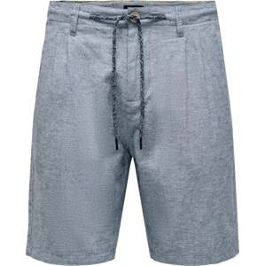 Kalhoty se sklady v pase 'LEO' Only & Sons námořnická modř / přírodní bílá