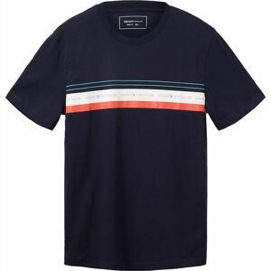 Tričko Tom Tailor Denim modrá / námořnická modř / červená / bílá
