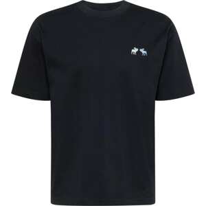 Tričko Abercrombie & Fitch modrá / světlemodrá / černá