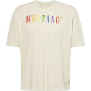 Tričko 'Aidan' mustang žlutá / zelená / červená / barva bílé vlny