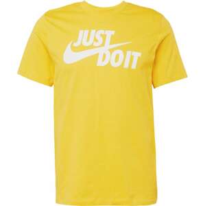 Tričko Nike Sportswear tmavě žlutá / bílá