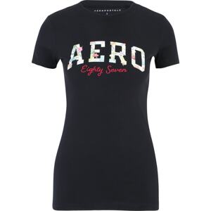 Tričko 'JUN AERO' AÉROPOSTALE pink / malinová / černá / bílá