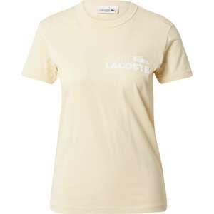 Tričko Lacoste světle žlutá / bílá