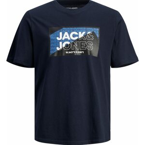 Tričko jack & jones námořnická modř / azurová / černá / bílá