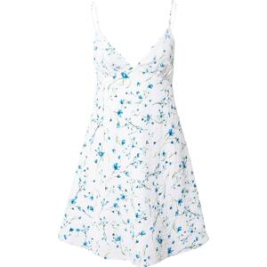 Letní šaty Gina Tricot modrá / nefritová / bílá