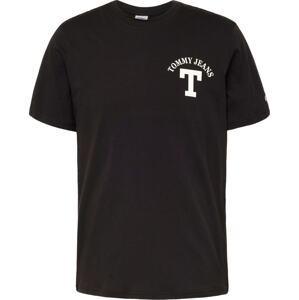 Tričko 'LETTERMAN' Tommy Jeans černá / bílá