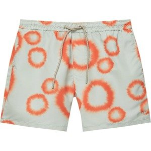 Plavecké šortky Pull&Bear světle šedá / oranžová