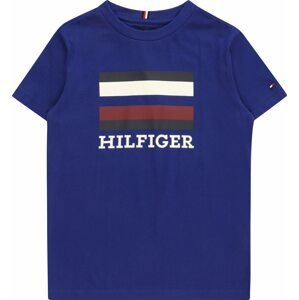 Tričko Tommy Hilfiger ultramarínová modř / tmavě červená / černá / bílá
