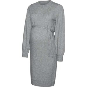 Úpletové šaty 'New Anne' Mamalicious šedý melír