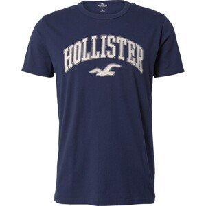Tričko 'VARSITY' Hollister námořnická modř / offwhite