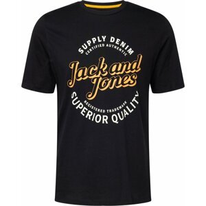 Tričko 'MIKK' jack & jones tmavě žlutá / černá / bílá