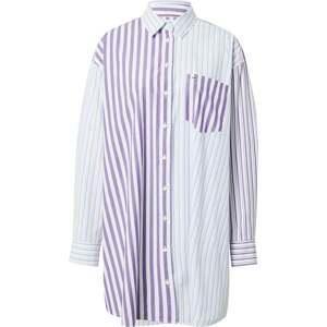 Košilové šaty Tommy Jeans světlemodrá / fialová / bílá