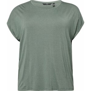 Tričko 'LAVA' Vero Moda Curve tmavě zelená / stříbrná