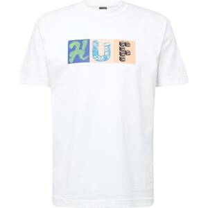Tričko 'THREEMIX' HUF modrá / zelená / meruňková / bílá