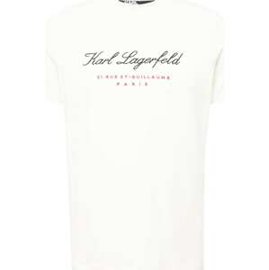 Tričko Karl Lagerfeld světle béžová / červená / černá
