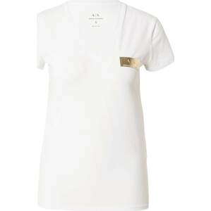 Tričko Armani Exchange zlatá / bílá